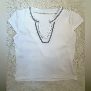 WHITE/GREY URBAN OUTFITTERS GO FOR GPLD TOP SIZE MEDIUM